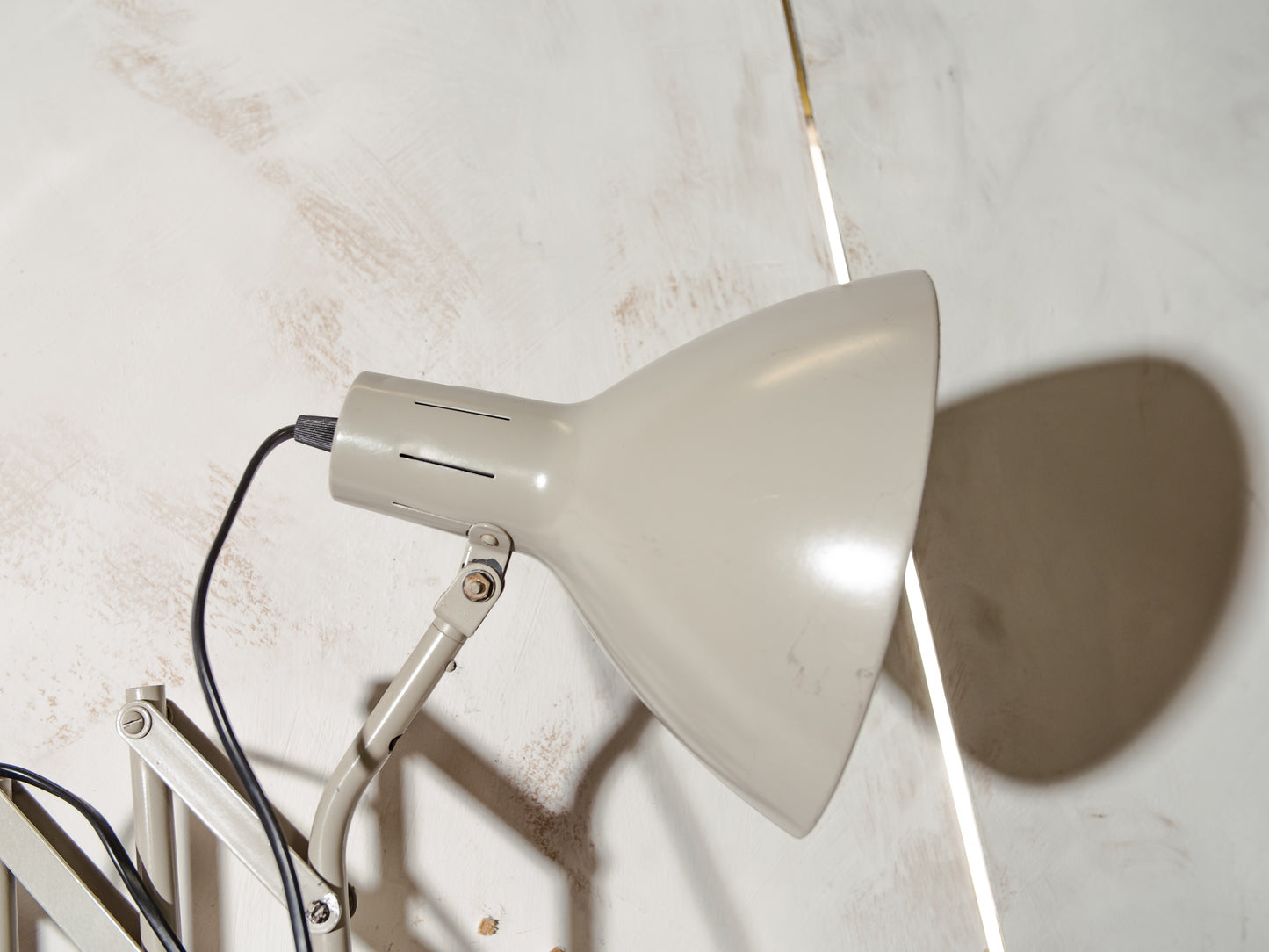 Vintage HALA Scissor Wall Lamp, 1960s Industrial Workshop Light, Adjustable Gray Articulated Wall Sconce, Busquet Design Holland