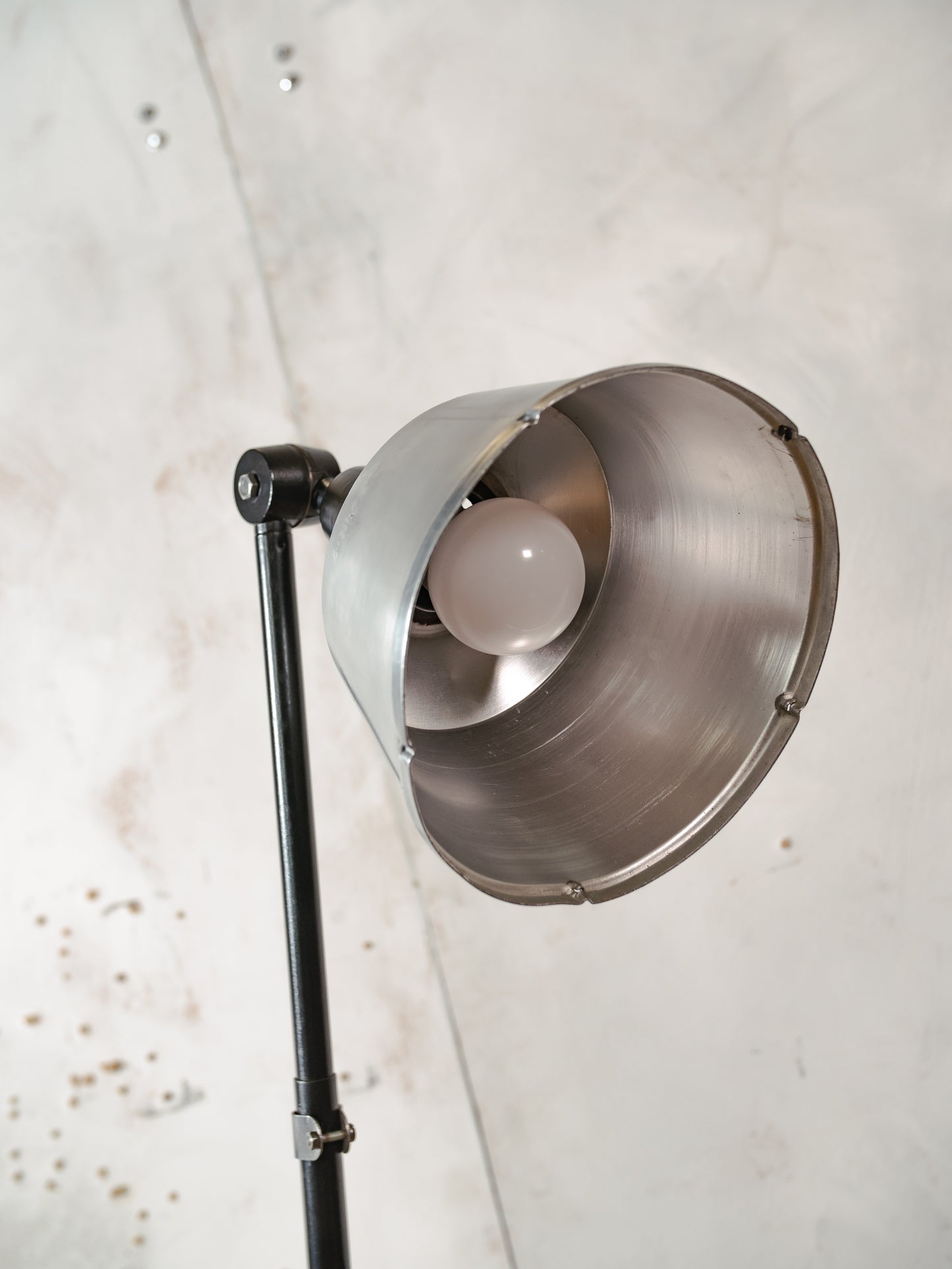 Restored 1950s Midgard R1 Lamp, Bauhaus Black Desk Light, German Designer Lighting, Curt Fischer Design