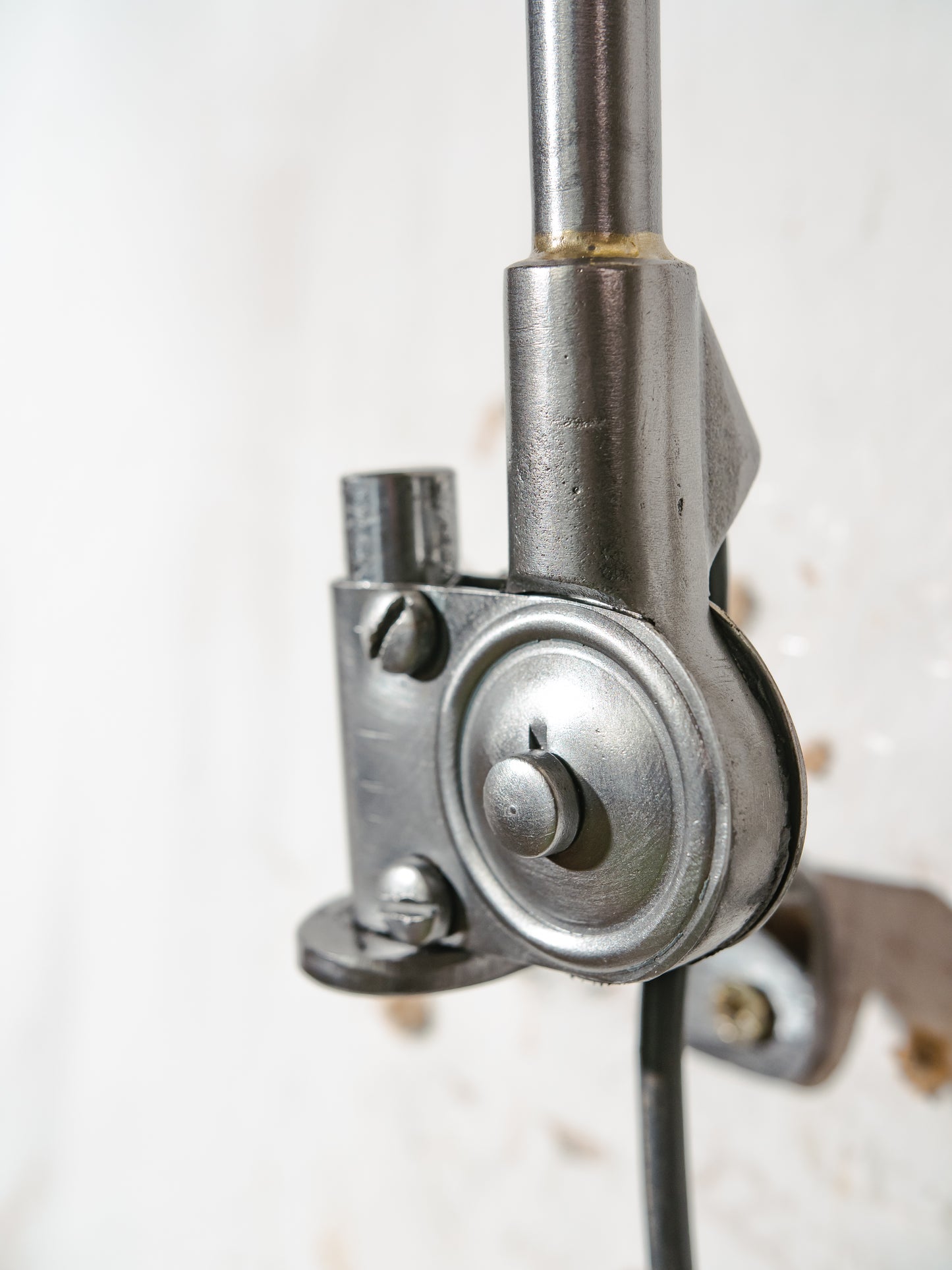 Vintage SIS Leuchten Wall Lamp, Polished Swing Arm 1950s, Silver Factory Machine drawing lamp