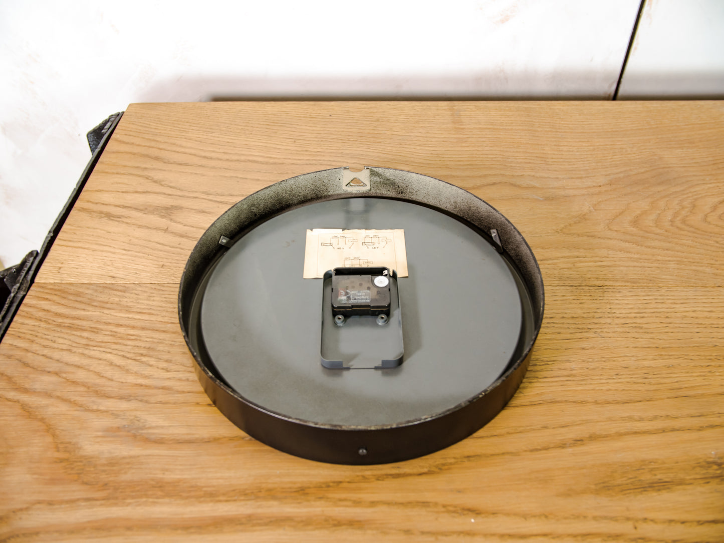 Industrial Wall Clock 1960s by Ericsson, Factory Slave Clock, Industrial interior Decor, Satin Black Clockwork, Diameter 34CM School Clock