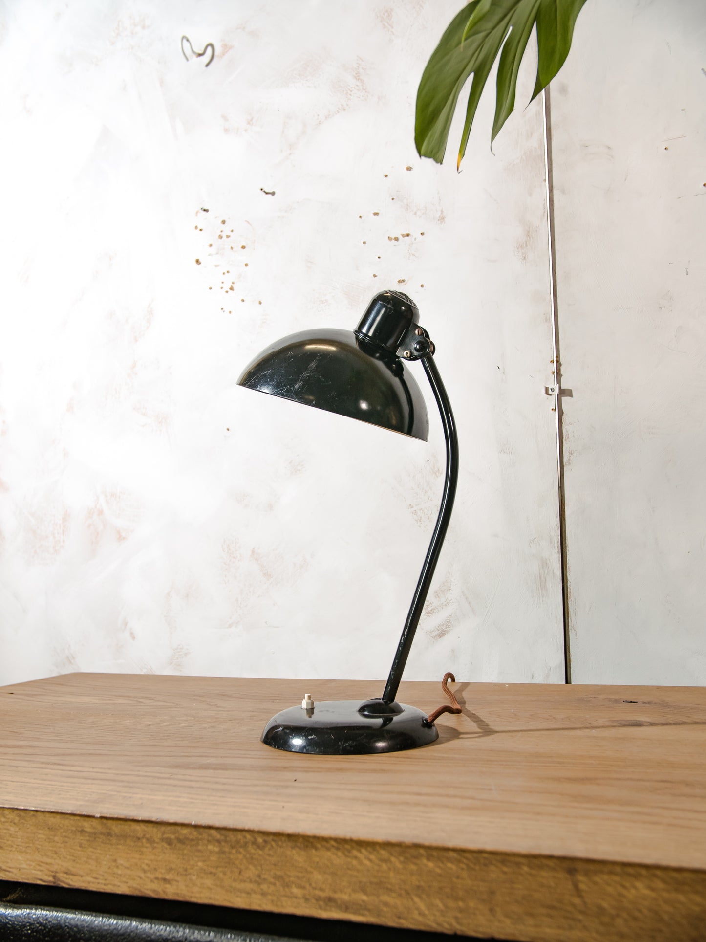 Kaiser Idell 6556 Desk Lamp Black, Bauhaus design by Christian Dell, 1940s Vintage Table lighting, Super Lampshade