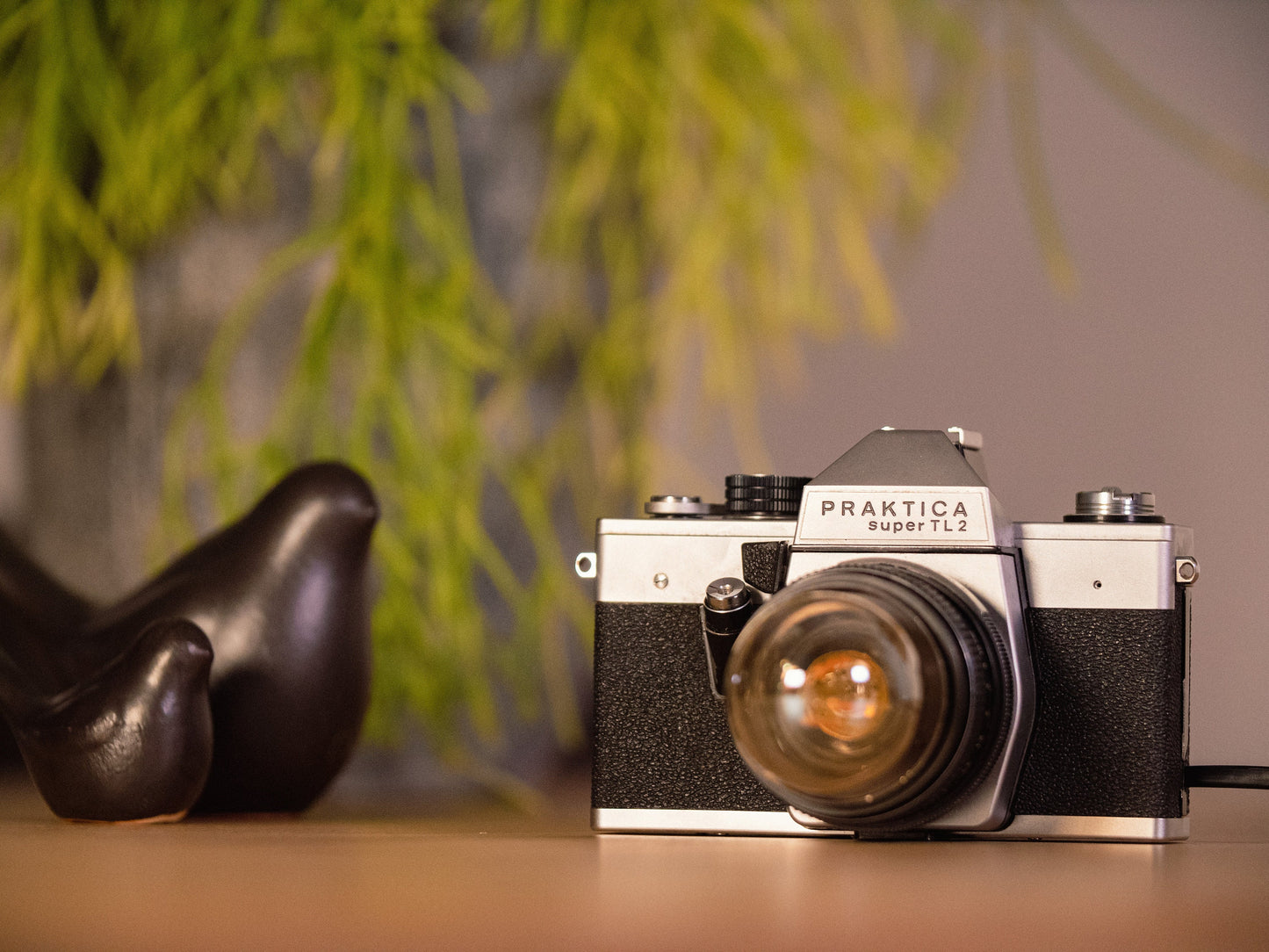 Fotocameralamp, Praktica Super TL2 1970s Cameralamp upcycled SLR in Bedside lamp, Uniek cadeau Fotografie, Unieke verlichting