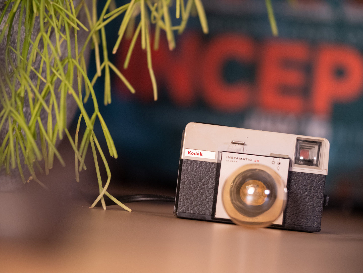 Camera Lamp, Small Bedside Kids Light, Kodak Instamatic 25 Vintage Film camera desk lamp, Unique handmade upcycled lamp, Gift Photographers