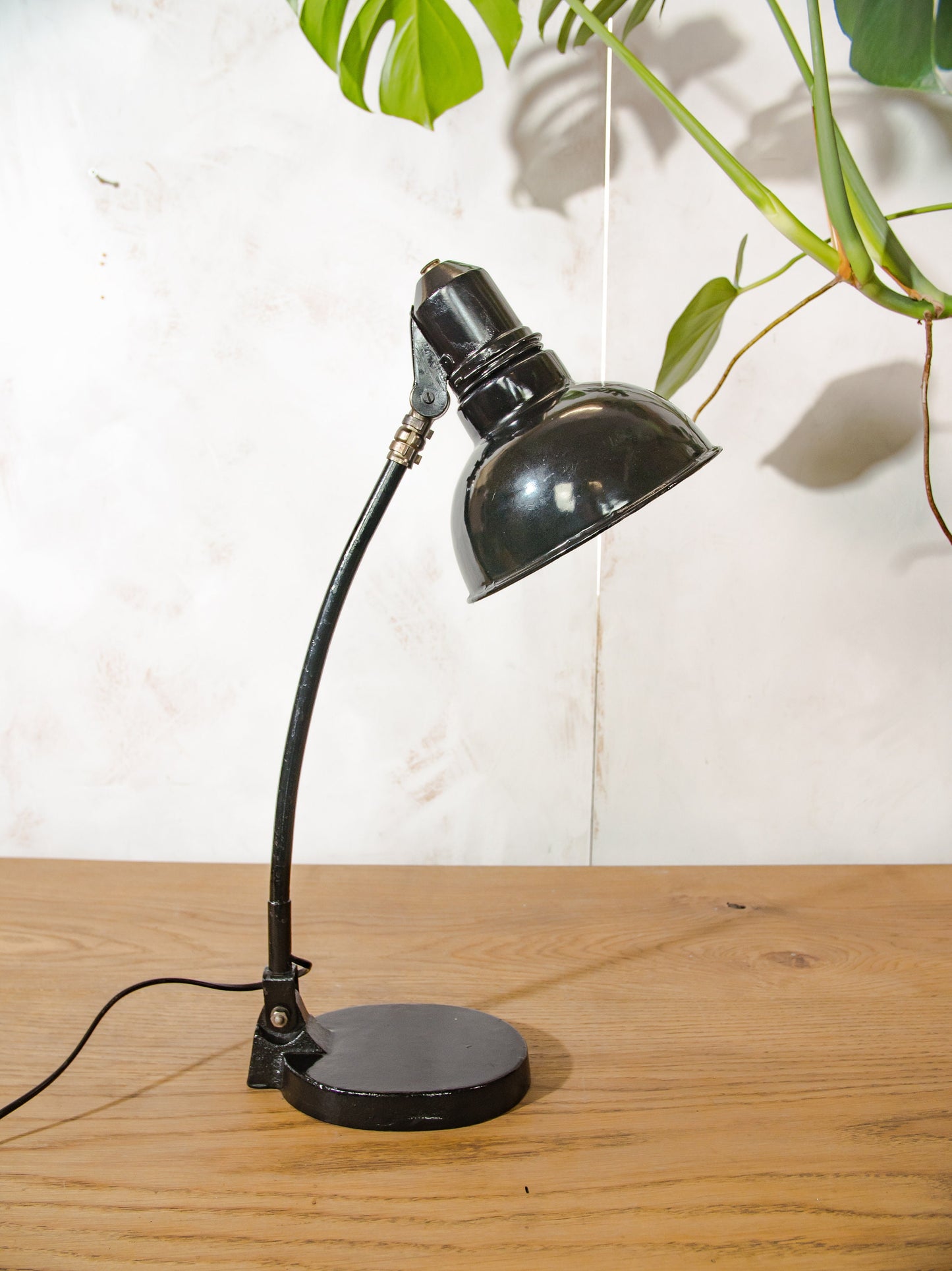 Antique Black SIS Table Lamp 1940s, Bauhaus Black Vintage Desk light, Art Deco lighting, Collectors item