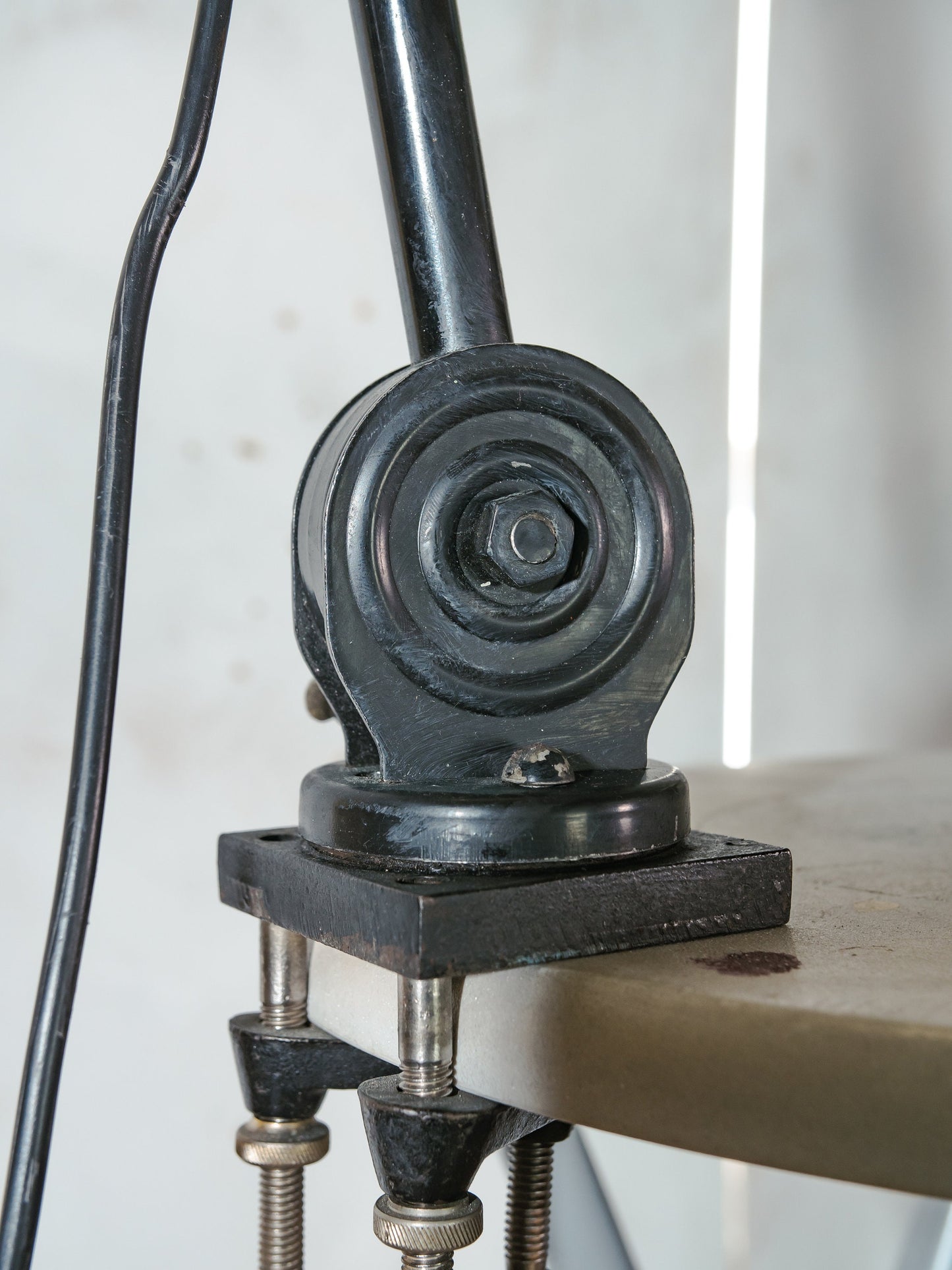 HALA ZEIST Model 122 H. Busquet 1940s 2 Arm Clamp Table lamp, Antique Bauhaus Factory Workshop light
