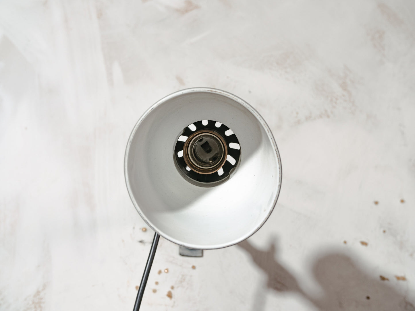 Small SIS Wall Lamp Swing Arm 1950s, Bauhaus Retro Gray Vintage Wall mounted light or Desk Mounted Lamp, Factory Machinery drawing lamp