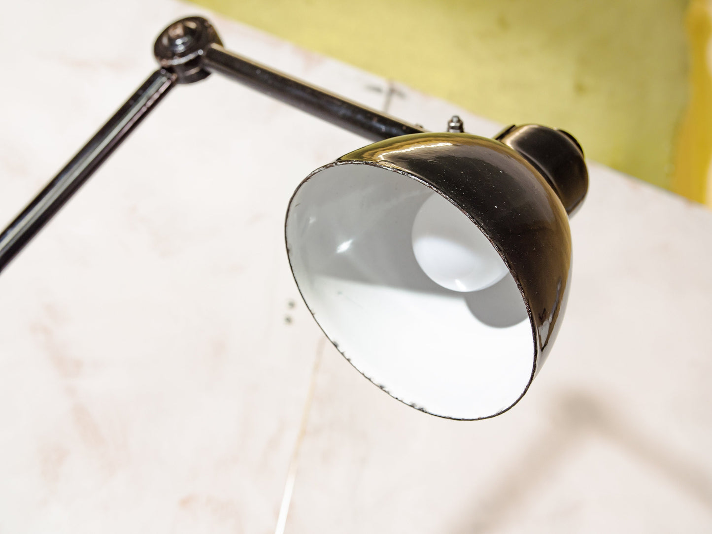 Black 1940s Philips Table Clamp Lamp, Bauhaus Machinery light from Factory, Desk lamp Vintage Collectors Lighting
