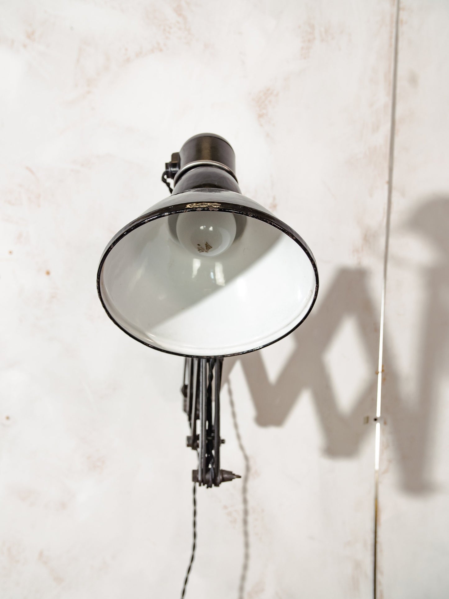 FABRILUX Schaarlamp Jaren 30, Antieke Bauhauslamp, Harmonica Wandlamp, Werkplaatslamp ZELDZAAM Dr. Ing. Schneider & Co