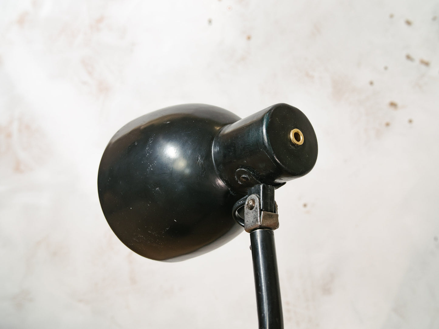 Hala Zeist Bauhaus Table Lamp by H. Busquet, 1950s, Black Metal Office lighting, 1950s Factory Desk light