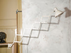 White Scissor Clamp Lamp by HALA ZEIST Model 110, 1960s Pull out light, Harmonica Accordion Office Designer lighting
