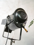 Industrial Theater Floor lamp 1950s A.E. Cremer Paris Film Projector on Adjustable Tripod, Original Barndoors, French Antique Spotlight
