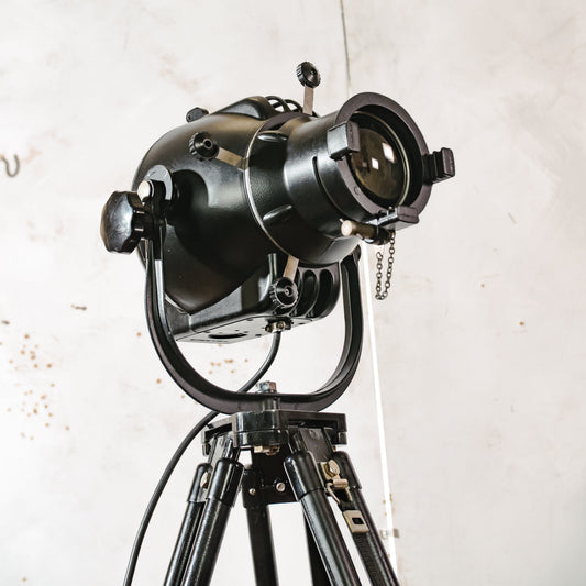 Vintage Strand Patt 23 Theatre Spotlight Lamp on Tripod, Upcycled 1960s English Stage Light, Industrial Floor Lamp, The Pig Nose