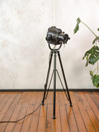 1960s Strand Electric Patt 23 Theater Lamp on steel Tripod, Upcycled UK Stage Lighting, Unique Loft Floorlamp