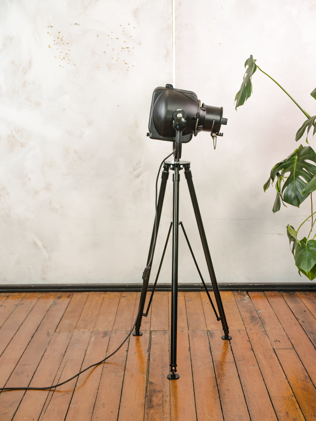 1960s Strand Electric Patt 23 Theater Lamp on steel Tripod, Upcycled UK Stage Lighting, Unique Loft Floorlamp