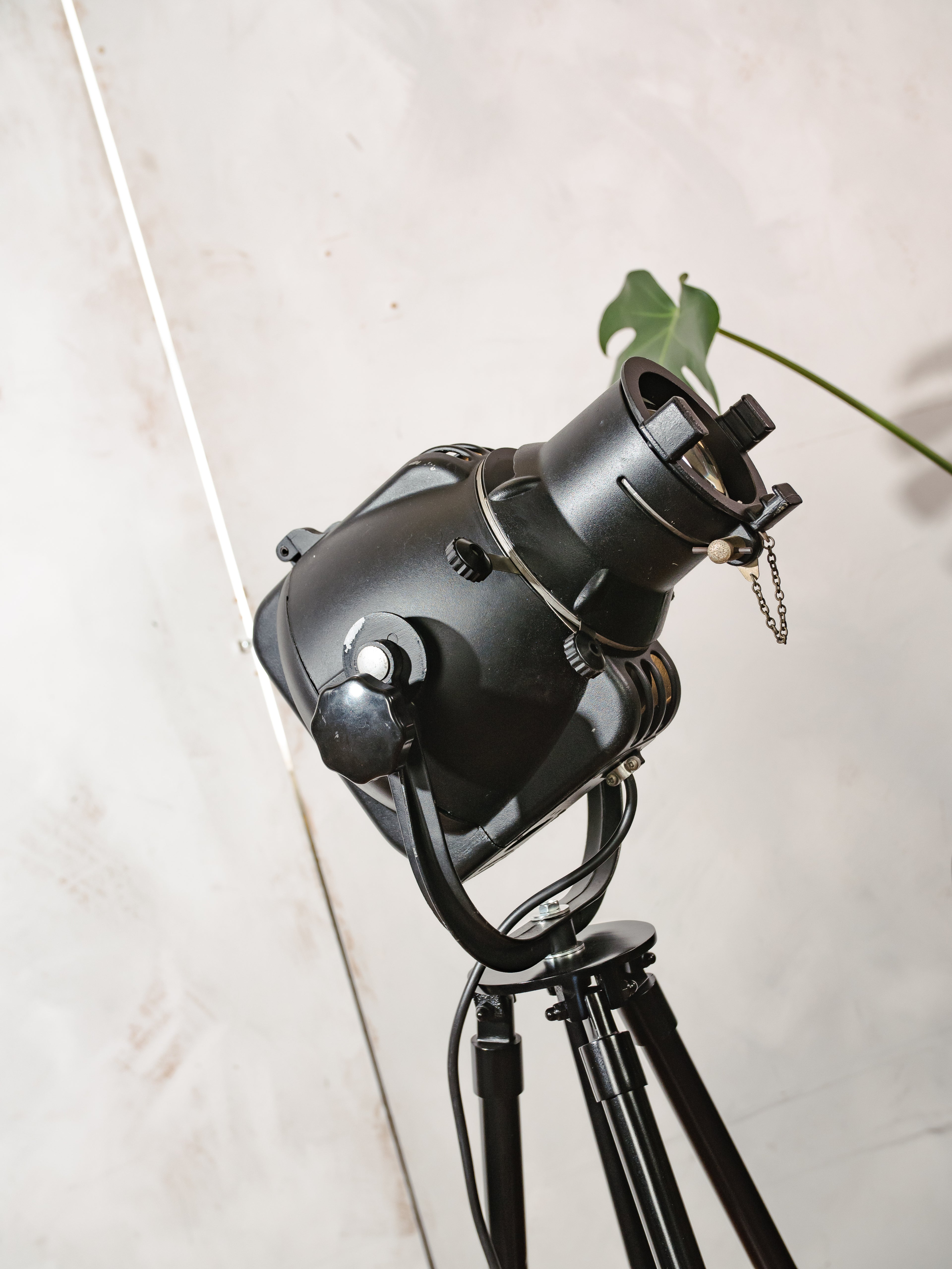 1960s Strand Electric Patt 23 Theater Lamp on steel Tripod, Upcycled UK Stage Lighting, Unique Loft Floorlamp
