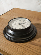 Antique Black ITR Wall Clock with white dial face, Renovated Timekeeper circa 1920s, International Time Recording co. ltd London, Quartz