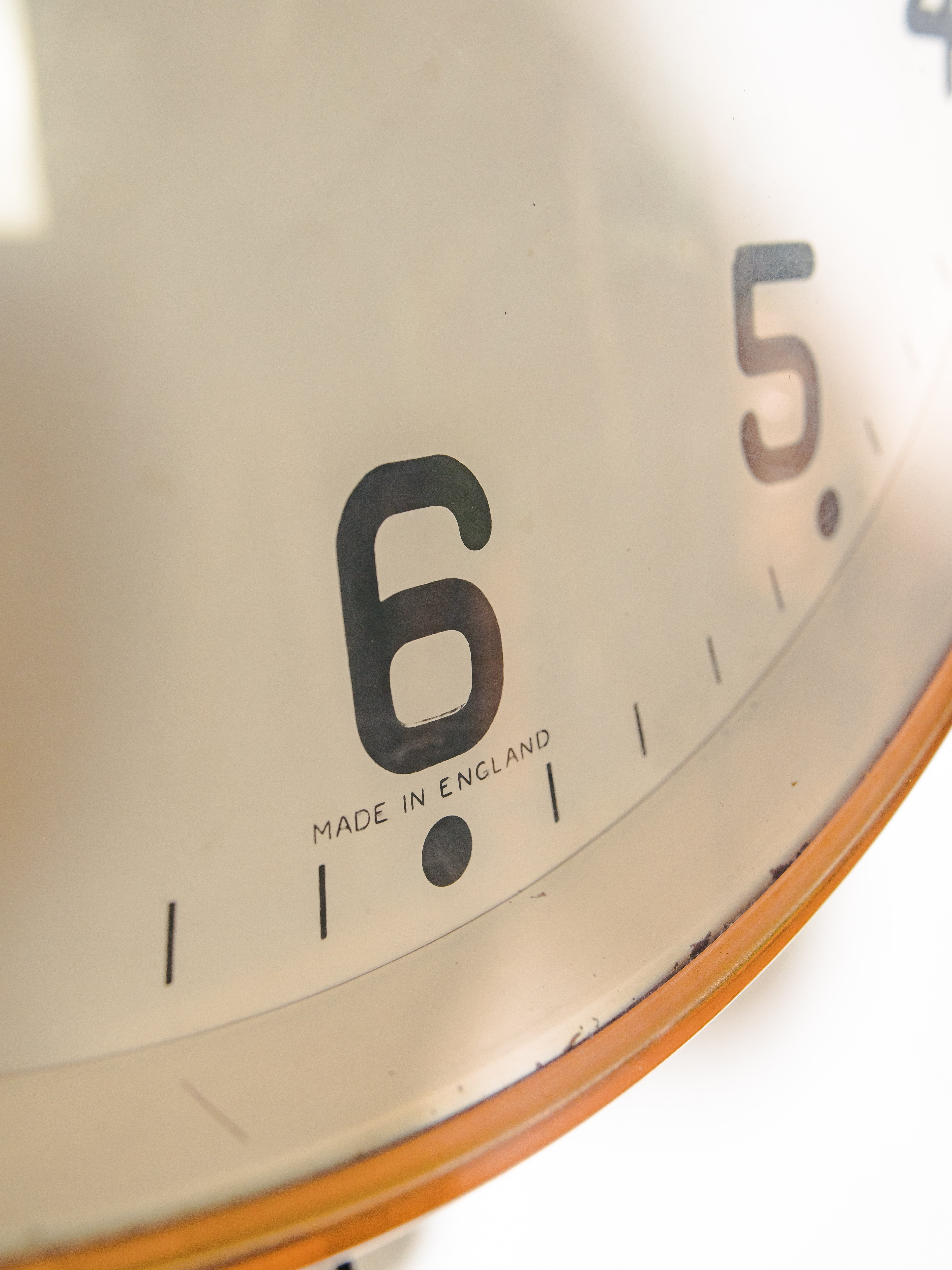 Copper Gents of Leicester 1920s Wall Clock, Diameter 50 CM, With original Mechanism and Pulse generator, Completely Restored