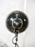 Kaiser Jdell 6718 Scissors Lamp 1930s, High Gloss Black restored Bauhaus Wall lighting, Antique Harmonica light design by Christian Dell