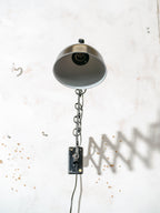 Kaiser Jdell 6718 Scissors Lamp 1930s, High Gloss Black restored Bauhaus Wall lighting, Antique Harmonica light design by Christian Dell