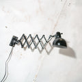 Kaiser Jdell 6718 Scissors Lamp 1930s, High Gloss Black restored Bauhaus Wall lighting, Antique Harmonica light design by Christian Dell
