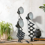 Kaiser Idell 6718 schaarlamp uit de jaren 30, satijnzwart gerestaureerde Bauhaus-wandverlichting, antieke lamp ontworpen door Christian Dell