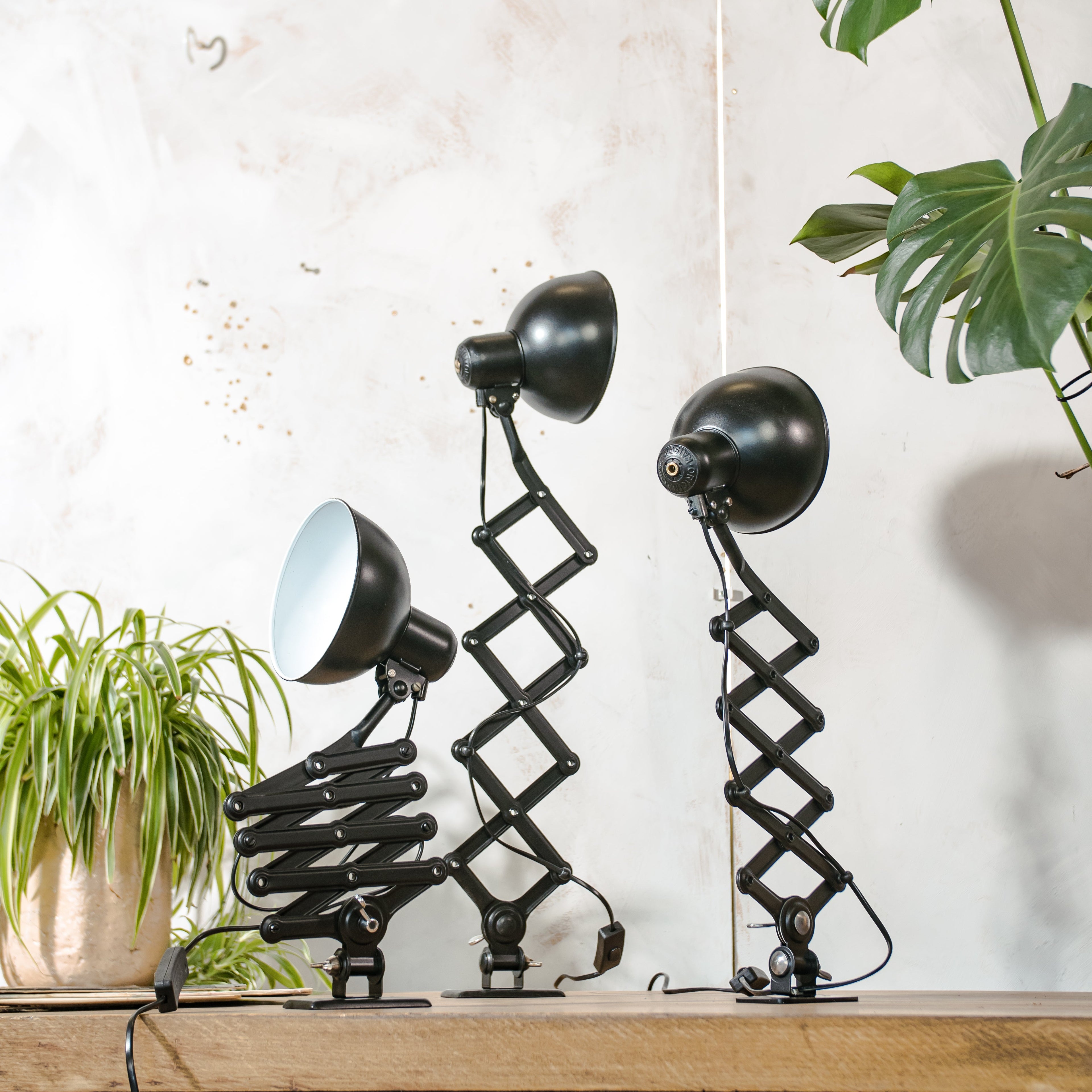 1930s Kaiser Idell 6718 Scissor Lamp, Satin Black restored Bauhaus Wall lighting, Antique light designed by Christian Dell