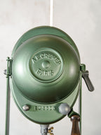 1950s A.E. Cremer Paris Film Projector on Tripod, Green Industrial Theatre Floor lamp, Loft lighting, French Antique Spotlight