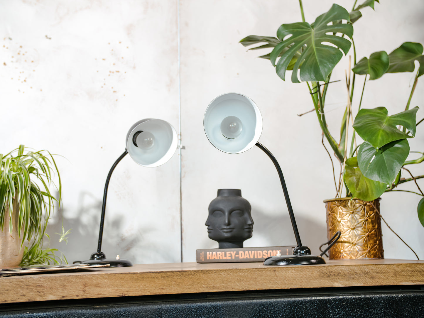 1940s Kaiser Idell Model 6556 Table Lamp Black, Bauhaus interior, designed by Christian Dell, Antique Restored Table desk light