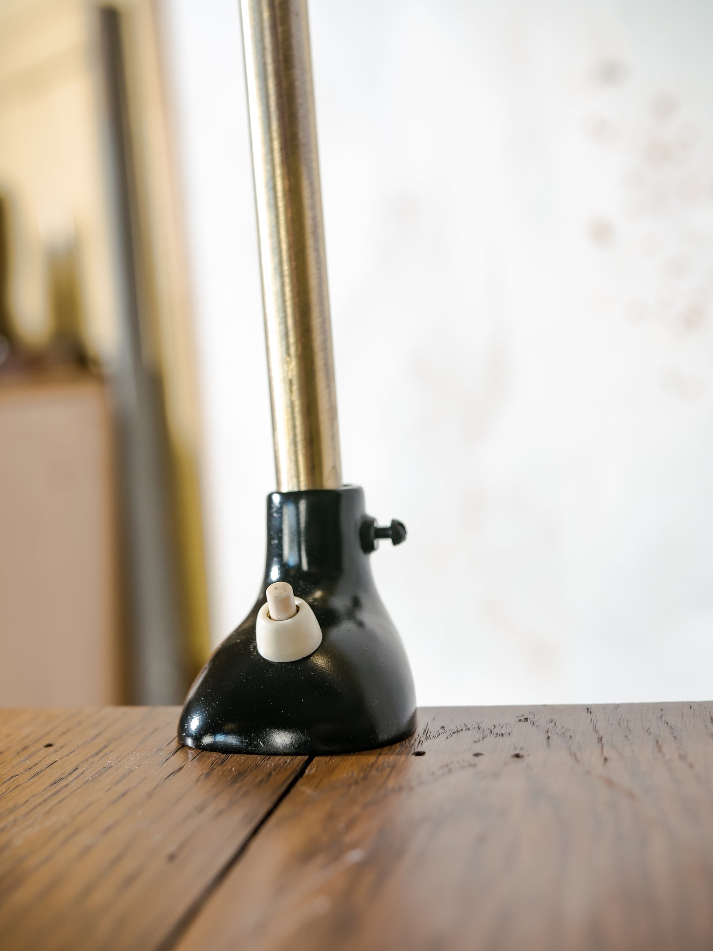 1940s Kaiser Idell 6740 Clamp Lamp, Restored Antique Gooseneck Task Lighting, Bauhaus design by Christian Dell with Super Lampshade