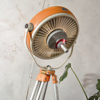 Vintage ALM Hospital Scialitique Spotlight Lamp on Aluminum Surveyors Tripod, Retro Industrial Floor Lamp, One of kind Surgical Lighting