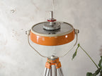 Vintage ALM Hospital Scialitique Spotlight Lamp on Aluminum Surveyors Tripod, Retro Industrial Floor Lamp, One of kind Surgical Lighting