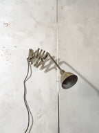 1960s Scissor Wall Lamp by Instala Decín, Dark Green Military Accordion Light, Industrial Harmonica Lighting with Gooseneck, Rewired E27 LED