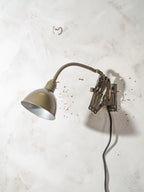 1960s Scissor Wall Lamp by Instala Decín, Dark Green Military Accordion Light, Industrial Harmonica Lighting with Gooseneck, Rewired E27 LED