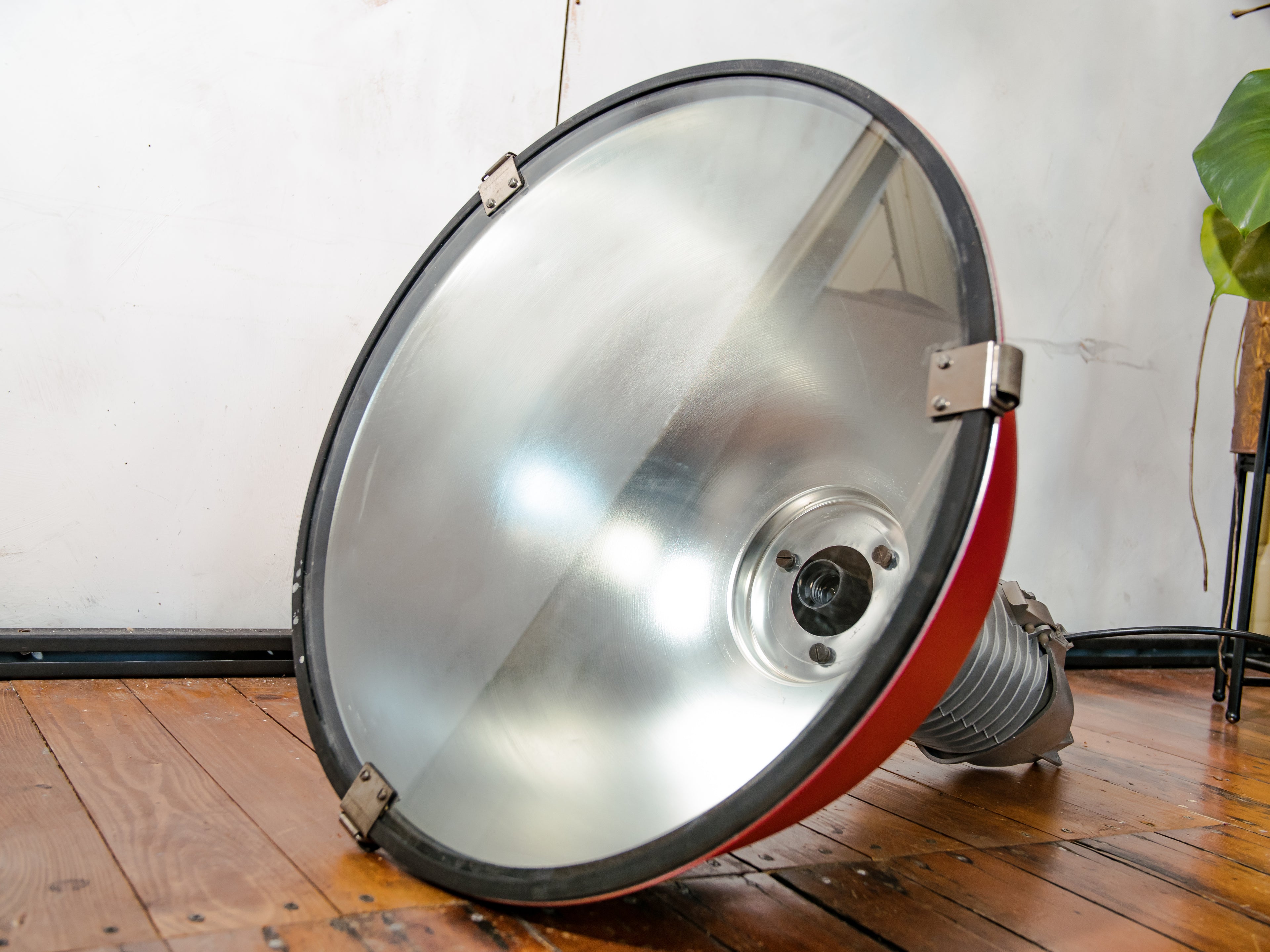 Vintage Philips Industrial 1950s Factory Pendant Light, Aluminum Gray & Workshop Lamp, Made in Holland