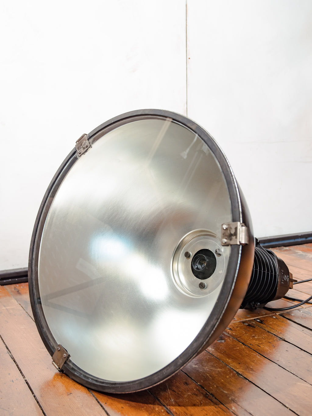 Black Factory Pendant Light by Philips, 1950s Industrial interior Workshop Ceiling lamp, Loft large hanging lamp