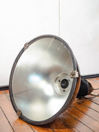 Zwarte fabriekshanglamp van Philips, industriële interieurlamp uit de jaren 50, werkplaats plafond lamp, grote hanglamp in loft stijl