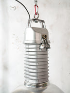 Large Industrial 1950s Factory Pendant Light by Philips Holland, Renovated Aluminum Hang Lamp with Plexiglass cover, Kitchen Island decor