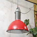 Vintage Philips Industrial 1950s Factory Pendant Light, Aluminum Gray & Workshop Lamp, Made in Holland