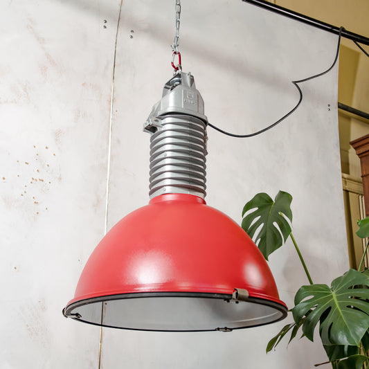 Vintage Philips Industrial 1950s Factory Pendant Light, Aluminum Gray & Workshop Lamp, Made in Holland