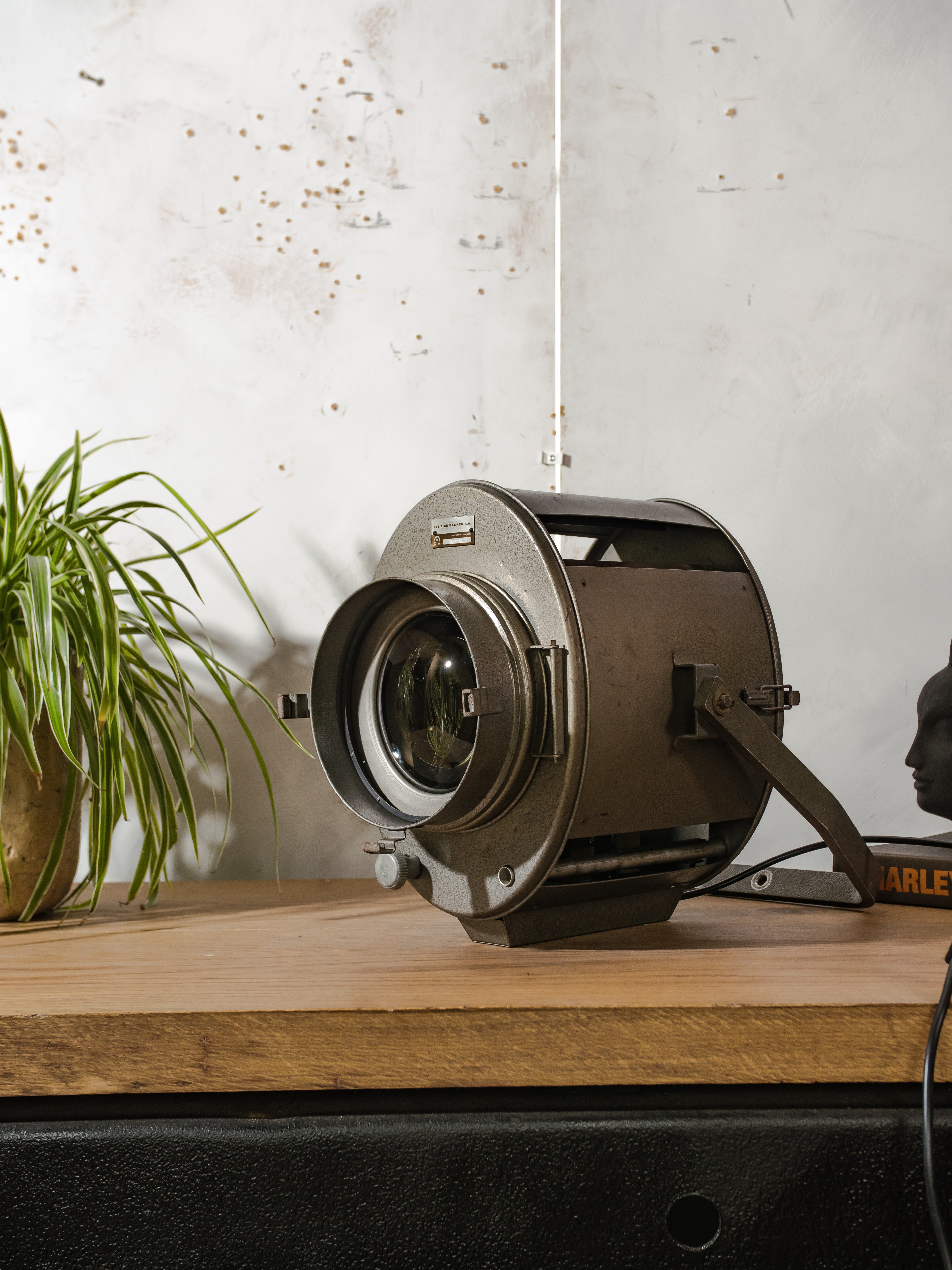 1960s ADB SP.1000 Theater Spotlight,Belgian Stage Light, Industrial Ceiling / Wall Mount Light Rewired  Studio Lighting