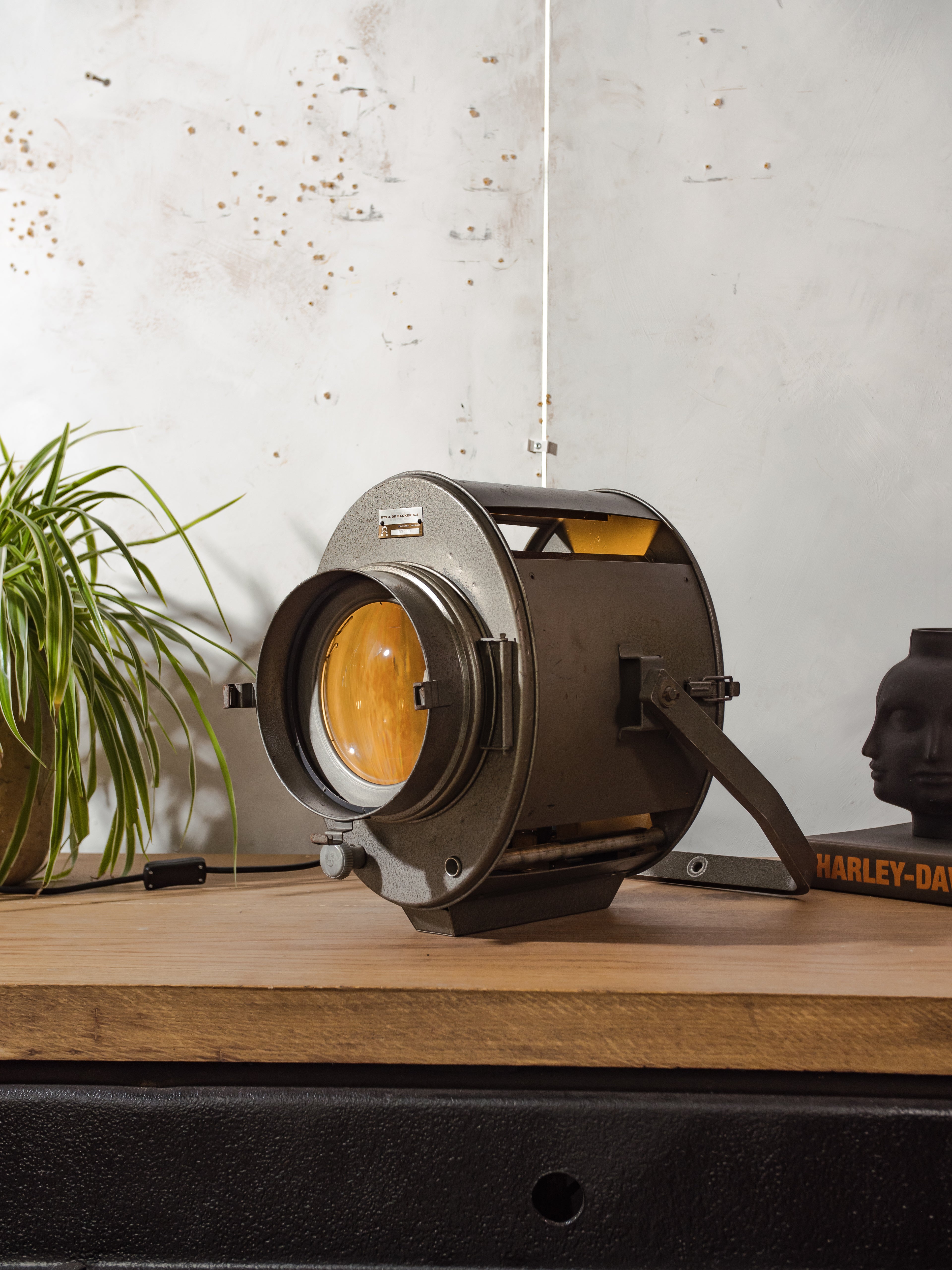 1960s ADB SP.1000 Theater Spotlight,Belgian Stage Light, Industrial Ceiling / Wall Mount Light Rewired  Studio Lighting