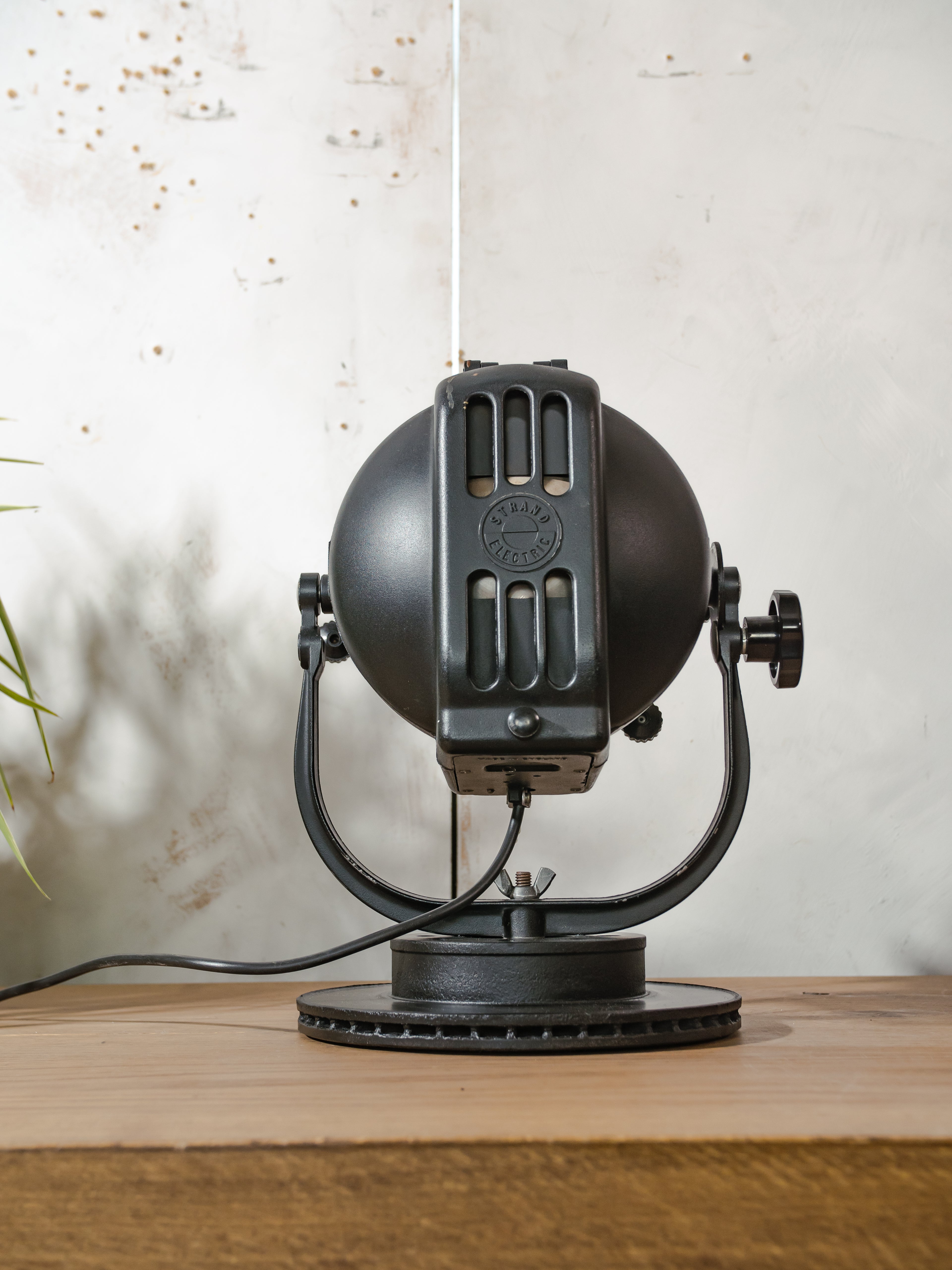 Strand Electric Patt 23 "Pig Nose" Theatre Spotlight Desk Lamp on Brake Disc Base - 1960s England