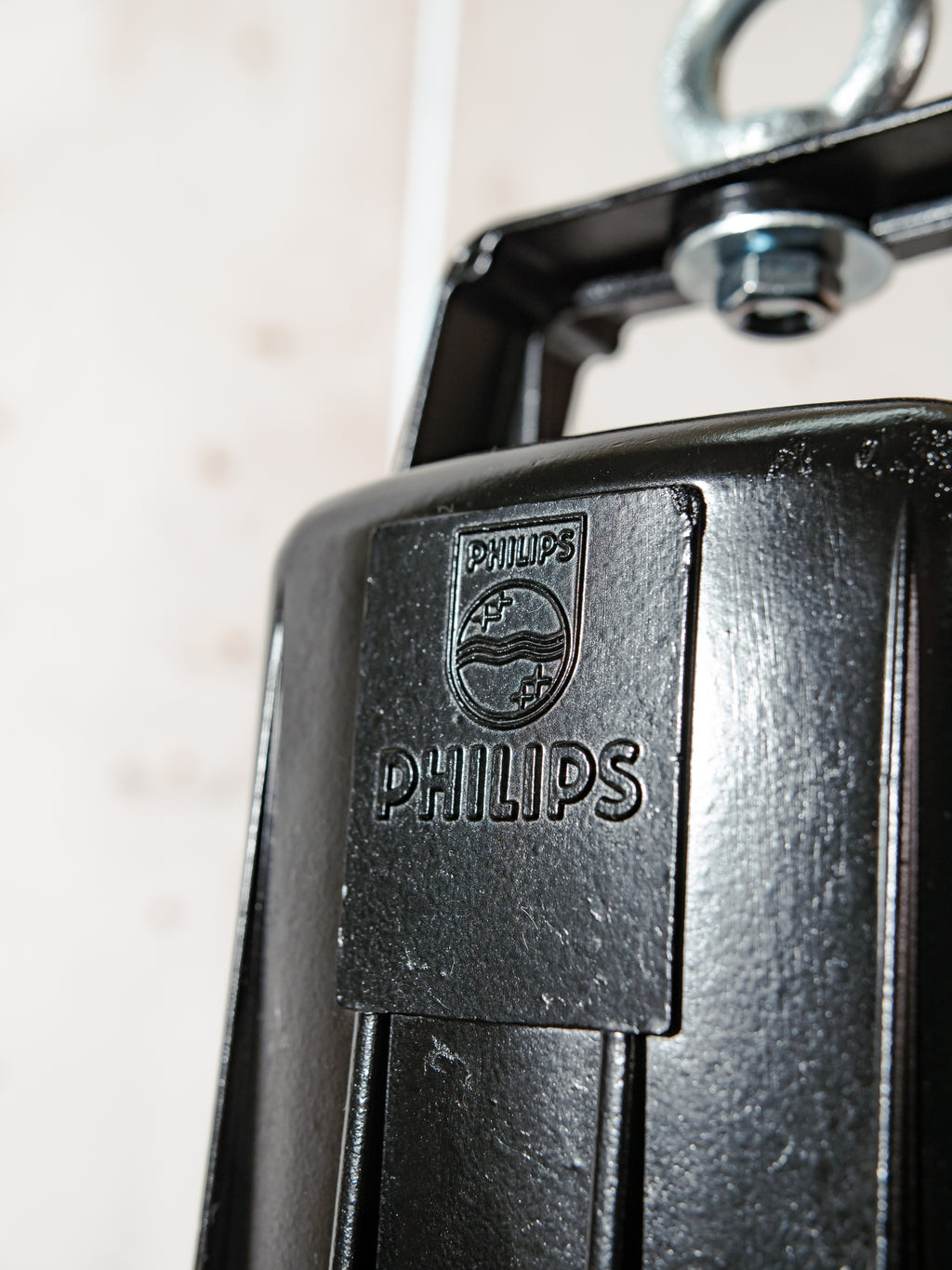 Philips HDK Fabriekslamp hanglamp uit de jaren 50 - XXL zwart emaille industriële verlichting, gemaakt in Nederland - high top & high shade