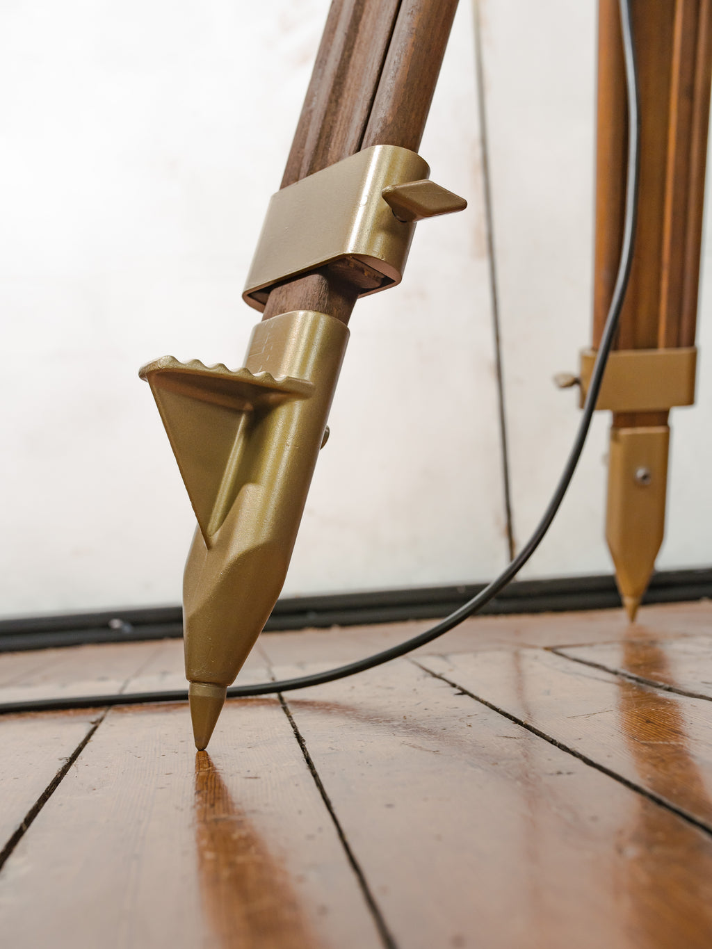 ADB SP.1000 Belgian Theatre Spotlight Floor Lamp | 1960s 1KW Stage Light on Wild Heerbrugg Surveyor's Tripod