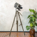 ADB BU.5 Belgian Studio Spotlight Floor Lamp | 1960s Stage Light on Ertel-Werk Bundeswehr Field Tripod