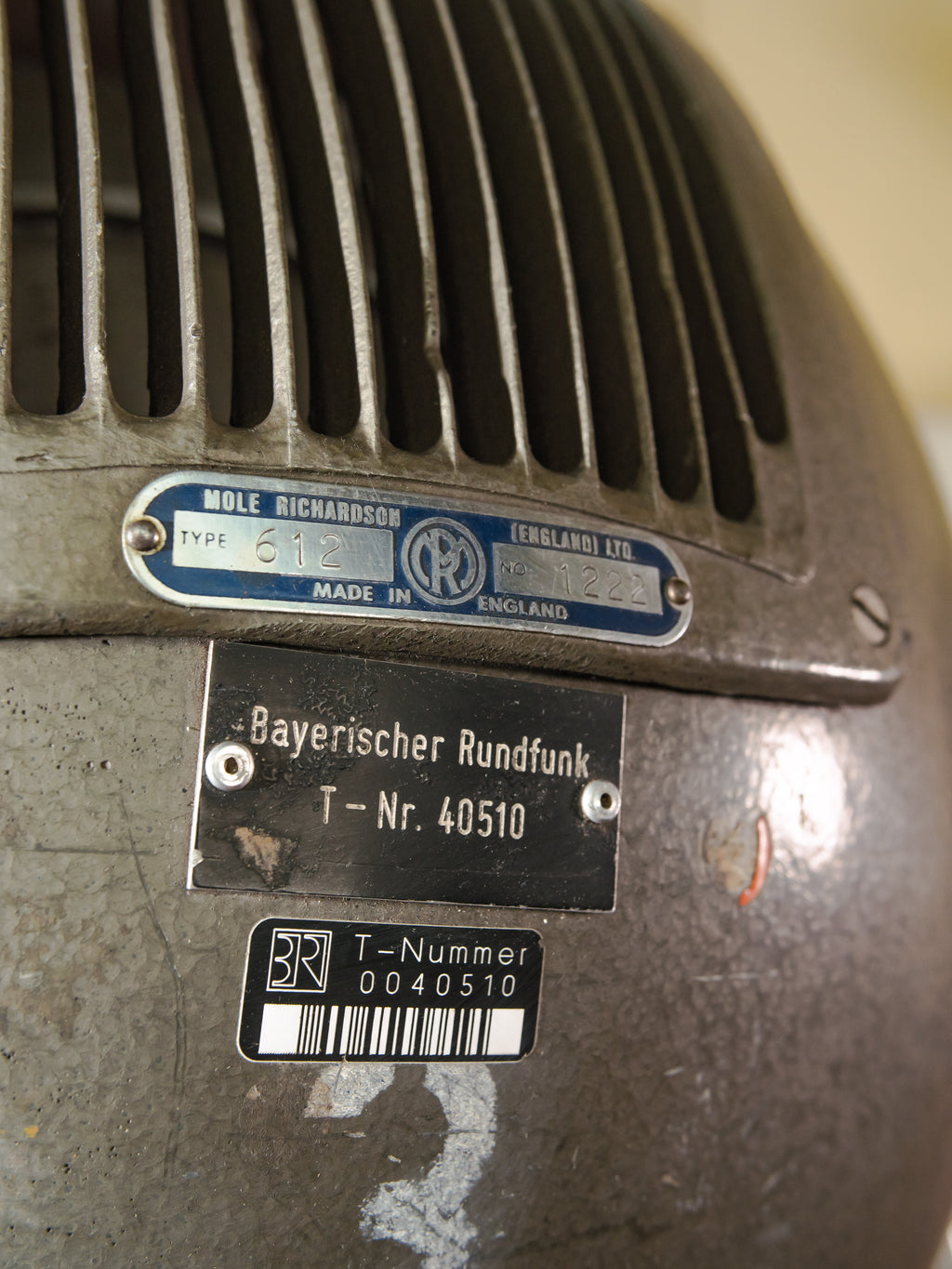 Mole Richardson 612 "Sputnik" Hollywood Film Spotlight | 1950s Bayerischer Rundfunk Studio Light on Bundeswehr Tripod
