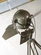 Mole Richardson 612 "Sputnik" Hollywood Film Spotlight | 1950s Bayerischer Rundfunk Studio Light on Bundeswehr Tripod