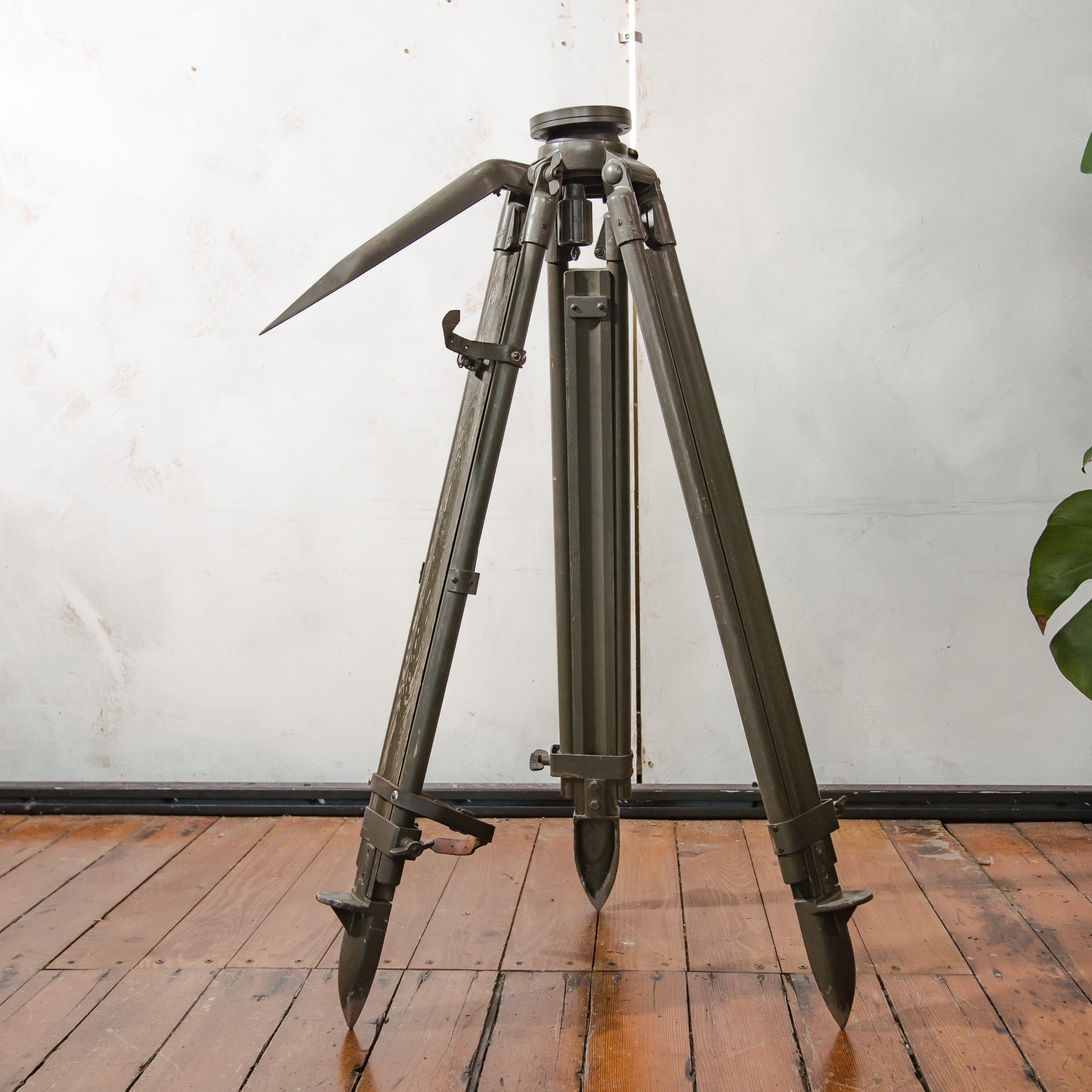 Vintage Bundeswehr Wooden Field Tripod by Ertel-Werk | German Army Surveyor's Stand with Ball Joint