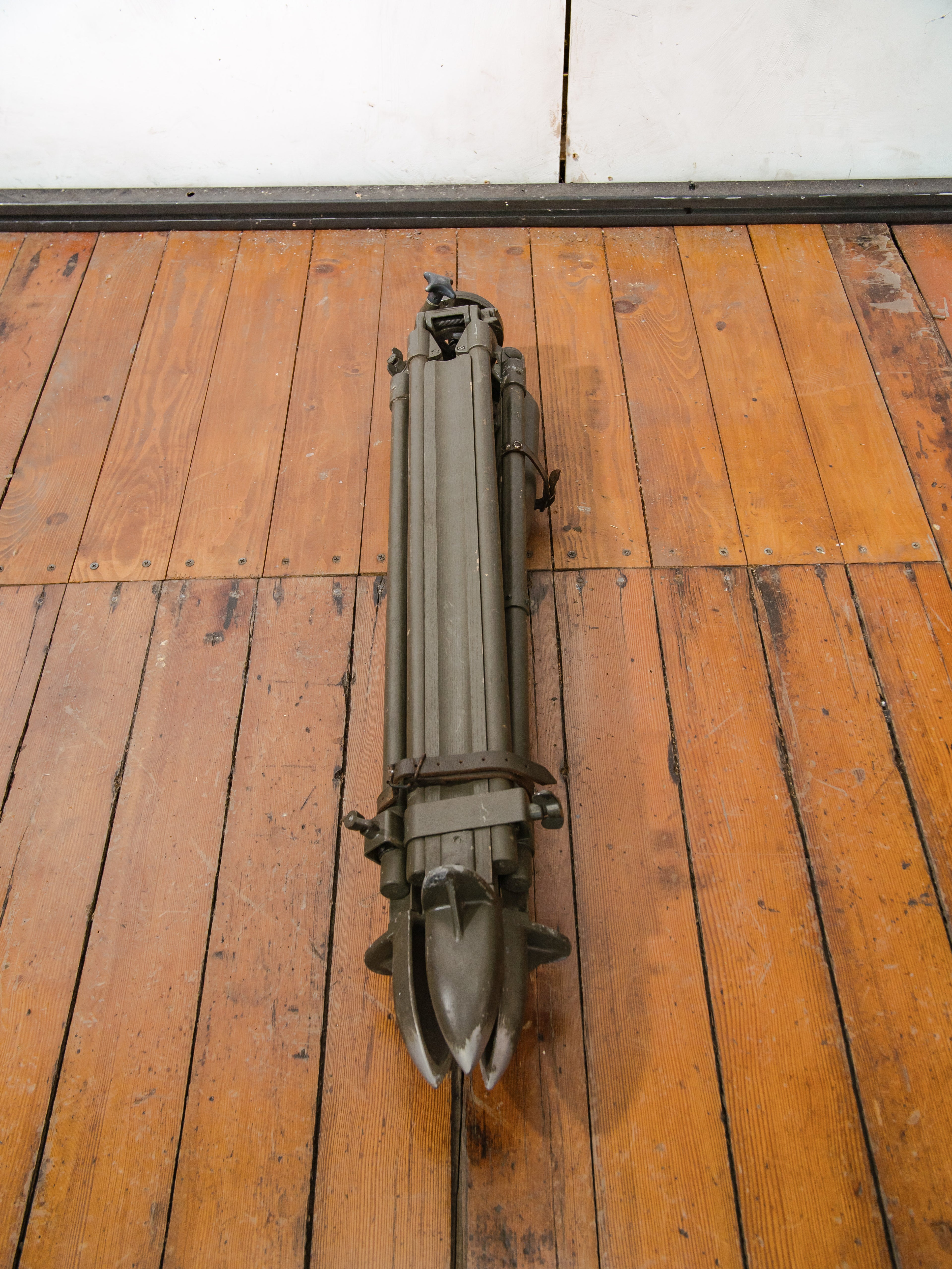 Vintage Bundeswehr Wooden Field Tripod by Ertel-Werk | German Army Surveyor's Stand with Ball Joint