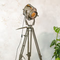ADB SP.5 Belgische Theaterspot Vloerlamp | Jaren 60 500W Toneellamp op Ertel-Werk Bundeswehr Veldstatief